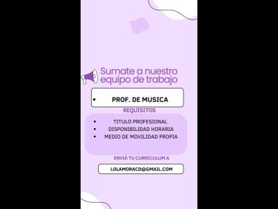 Empleos  Profesor/a de Musica