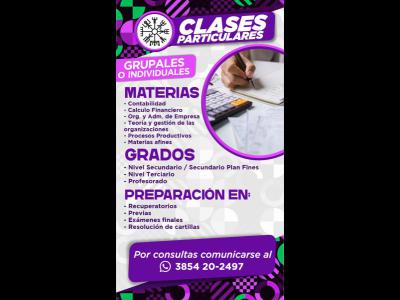 Profesionales  CLASES PARTICULARES "CONTABILIDAD Y MATERIAS AFINES"